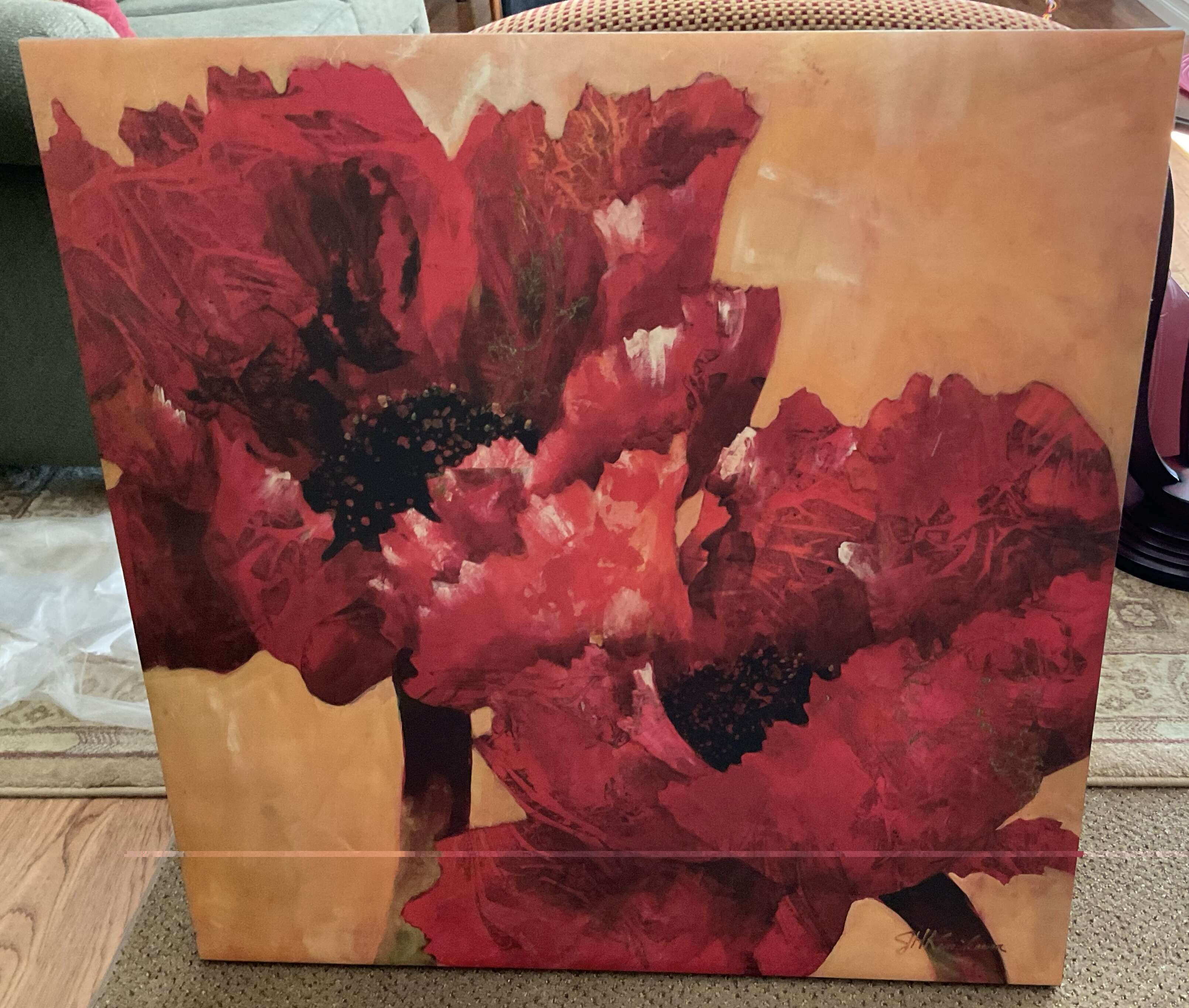 Canvas Print of Two Red Poppies Size: 34.5