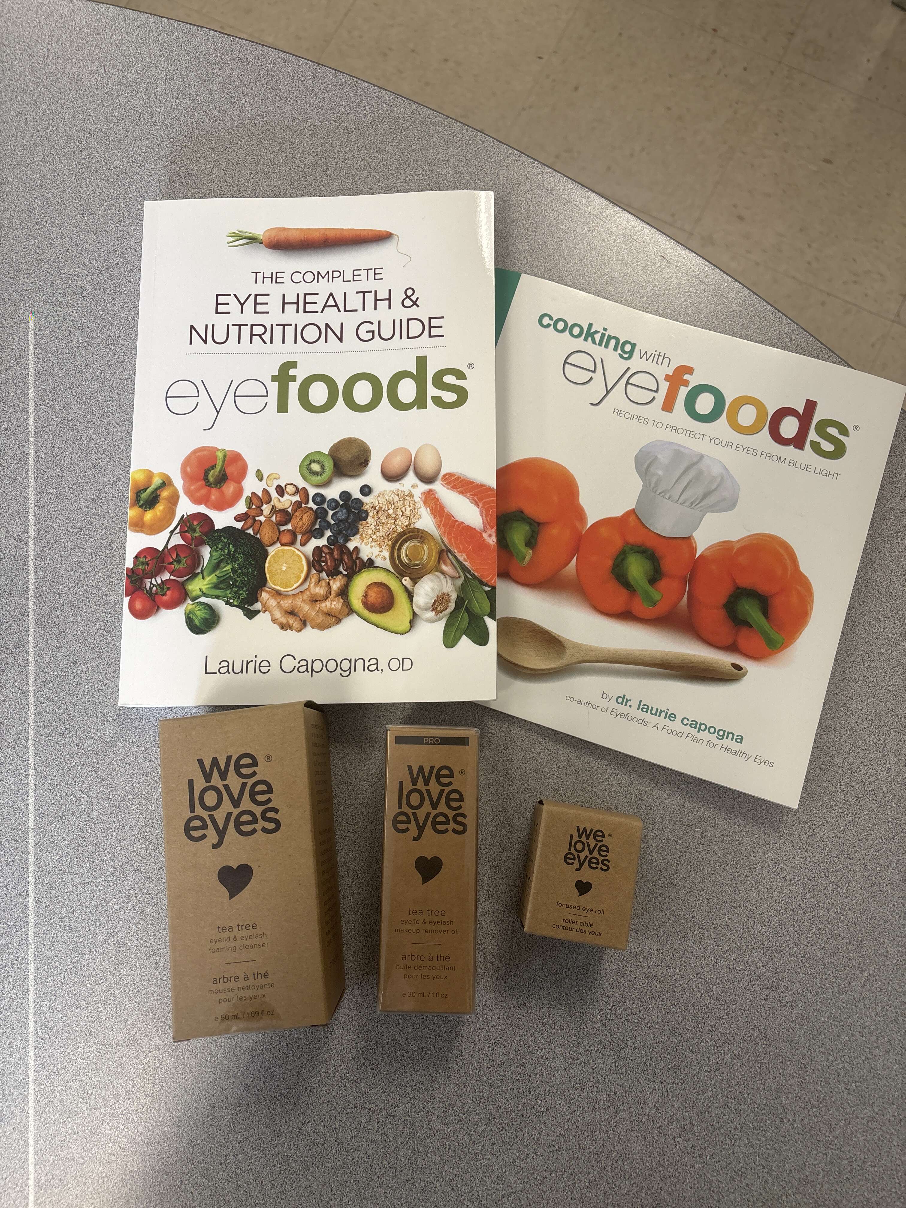 We Love Eyes - Tea Tree Eyelid & Eyelash Foaming Cleanser (50ml), makeup remover oil (30ml), focused eye roll, Eye Foods Nutrition Guide and Cooking with Eye Foods