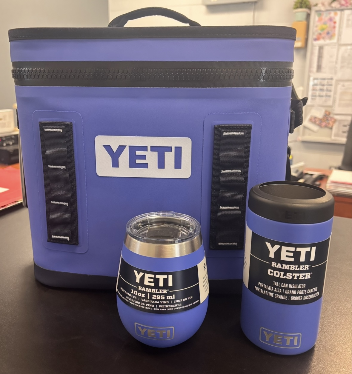 YETI Gift Package - Includes YETI Rambler 10oz Wine Tumbler, YETI Rambler Tall Can Insulator and YETI Hopper Flip Soft Cooler