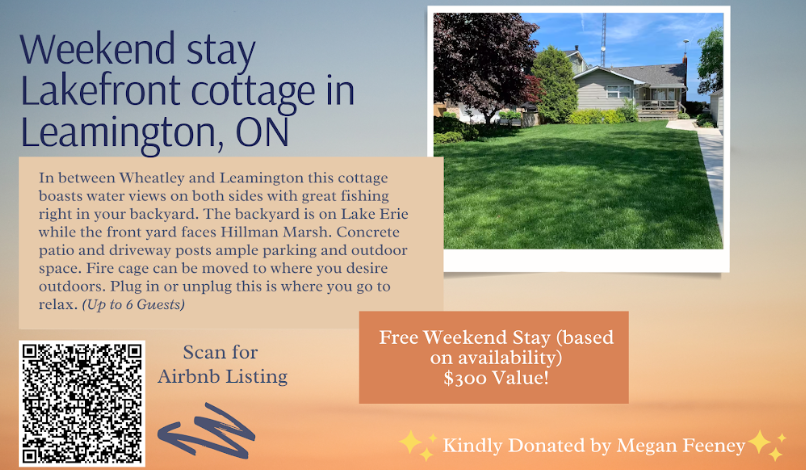 Weekend Stay (2 Nights) at Lakefront Year Round Cottage in Leamington for up to 6 people